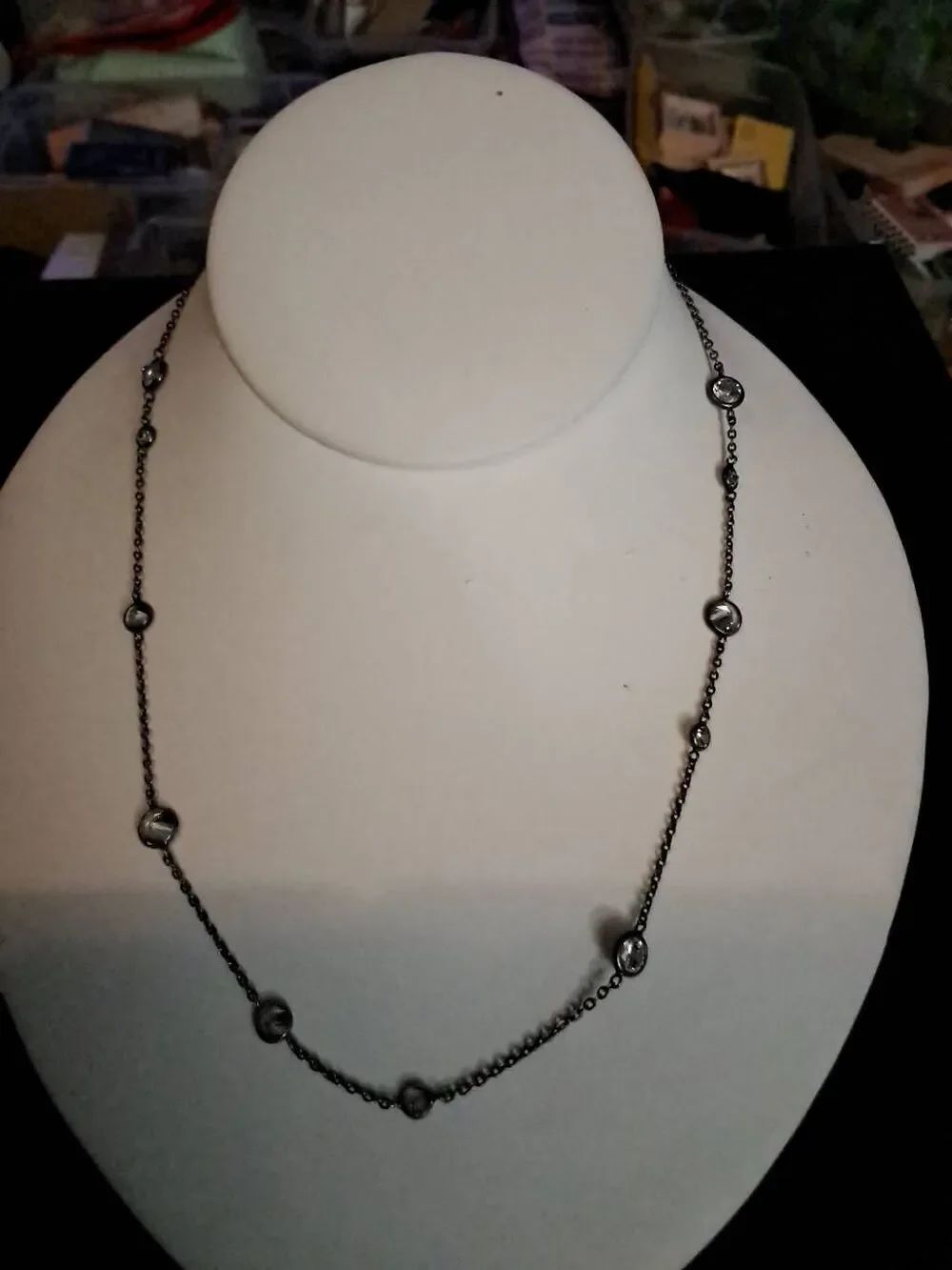 Silpada RARE 18” CZ Scattered Stars Infinity Necklace Cubic Zirconia~925SS